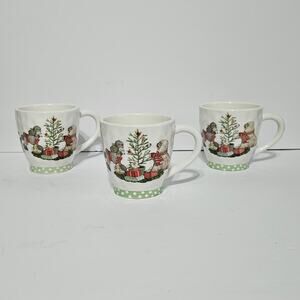Pier 1 Park Ave Puppies Christmas Morning Pups Mugs Coffee Tea Set of 3